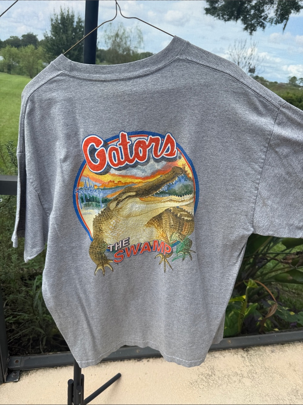 Guy Harvey Gators Gray Short Sleeve Tee with Coral Logo